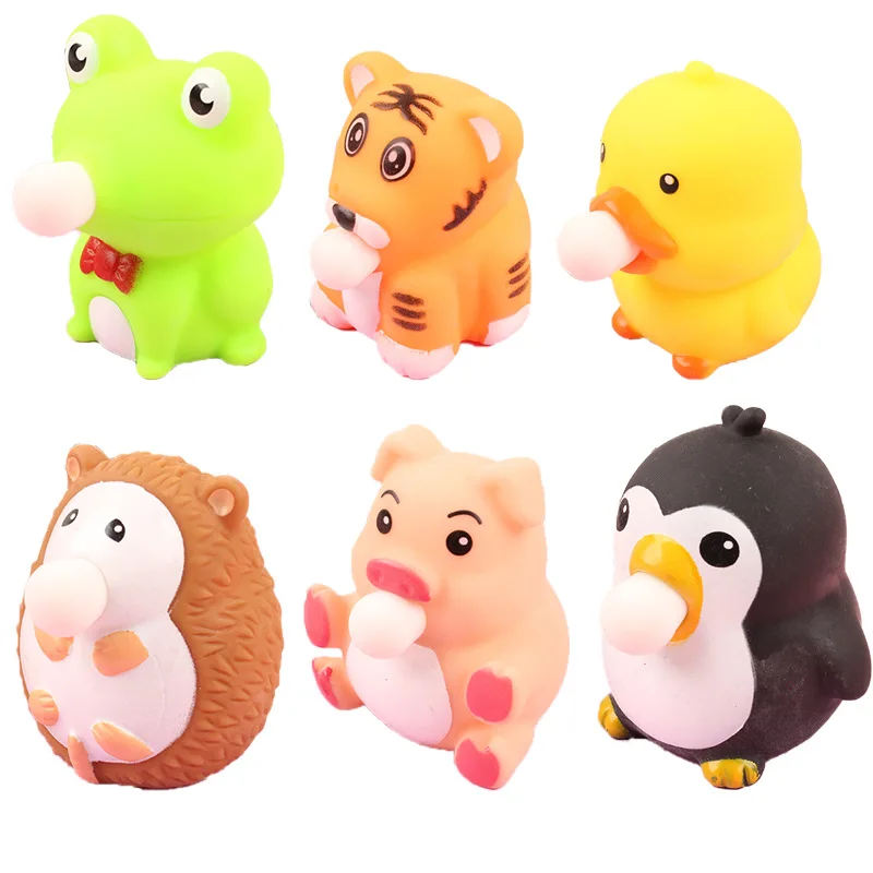 

New Blow Spits Bubbles Squeeze Fidget Toys Fashion Soft Dinosaurs Ducks Squishy Anti Stress Relief Toy for Autism Kids Gift
