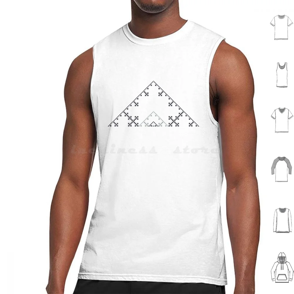 

Koch Curve Fractal-5 Steps Sequence Tank Tops Print Cotton Koch Square System Math Maths Mathematics Simple Line One