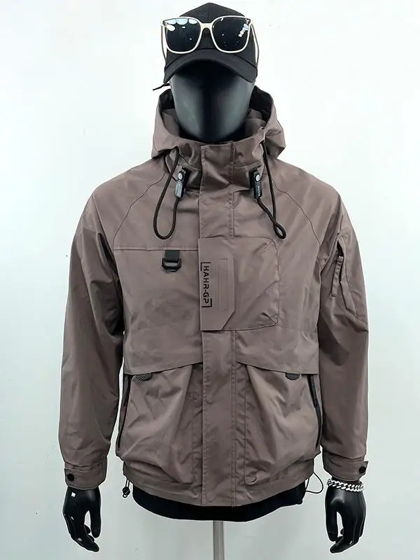 Весенне-осенняя модная брендовая мужская куртка-карго из трехстойкой ткани