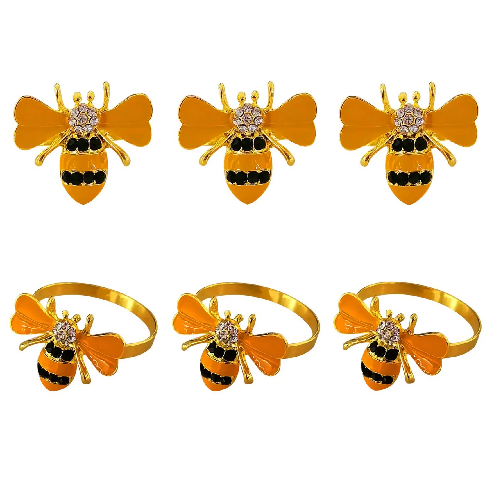 

6 шт., держатель для салфеток в виде жёлтого пчелы