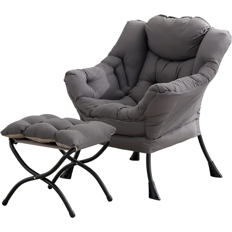 

Lazy Chair with Ottoman, Modern Large Accent Lounge Chair, Leisure Sofa Armchair with Ottoman
