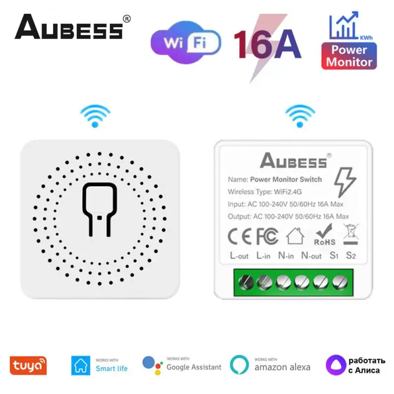 

Умный выключатель Tuya с поддержкой Wi-Fi, 16 А, с таймером и 2-сторонним управлением