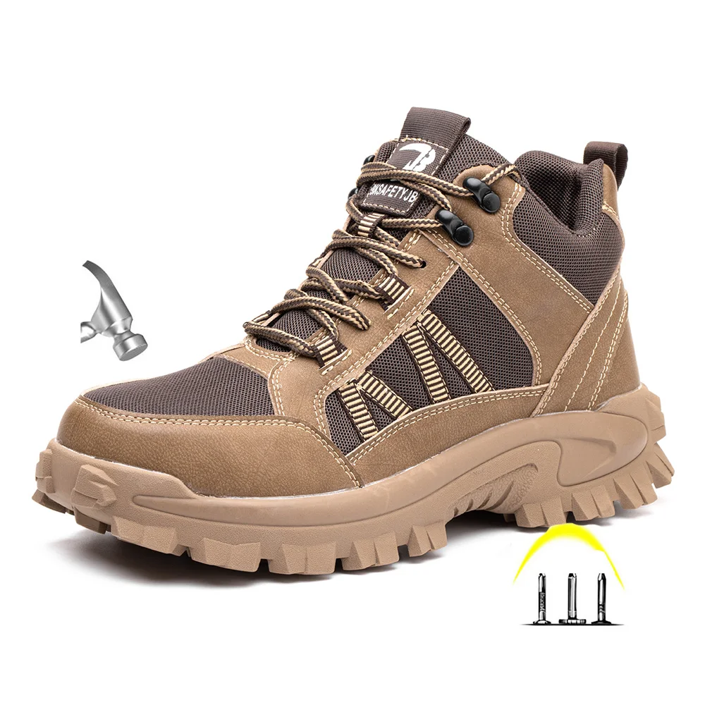

Winter Men's Steel Toe Protective Indestructible Work Shoes Snow Boots Men Puncture Proof Work & Safety Boots Drop Shipping