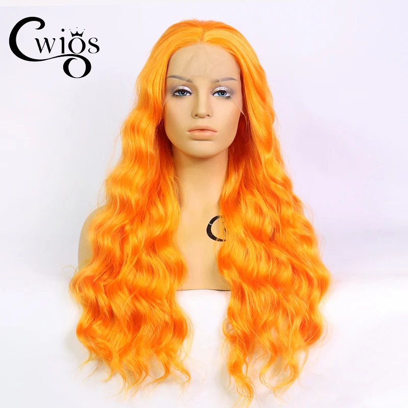 

Cwigs Soft Orenge Loose Wave Synthetic Lace Front Wigs For Women Body Wave Synthetic Wigs Lace Frontal Wig Daily Wigs Daily Wigs