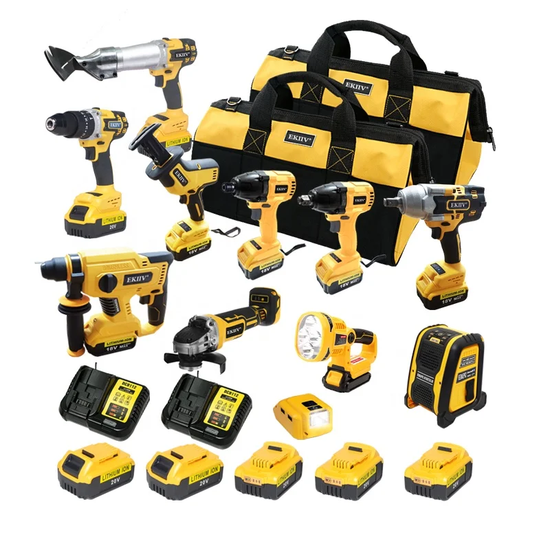 

2022 new arrival High Quality 11-in One Cordless sander power tools hand tool set 18v Combo kit drill tool set