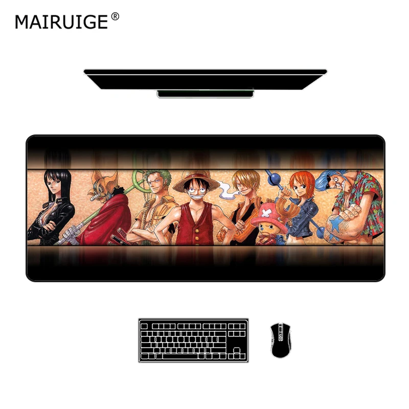 

Anime Large Mouse Pad Computer Gaming Tablet Monkey D Luffy Mousepad Locking Edge Desk Mat for GO LOL Dota 90X40 Gaming Pc