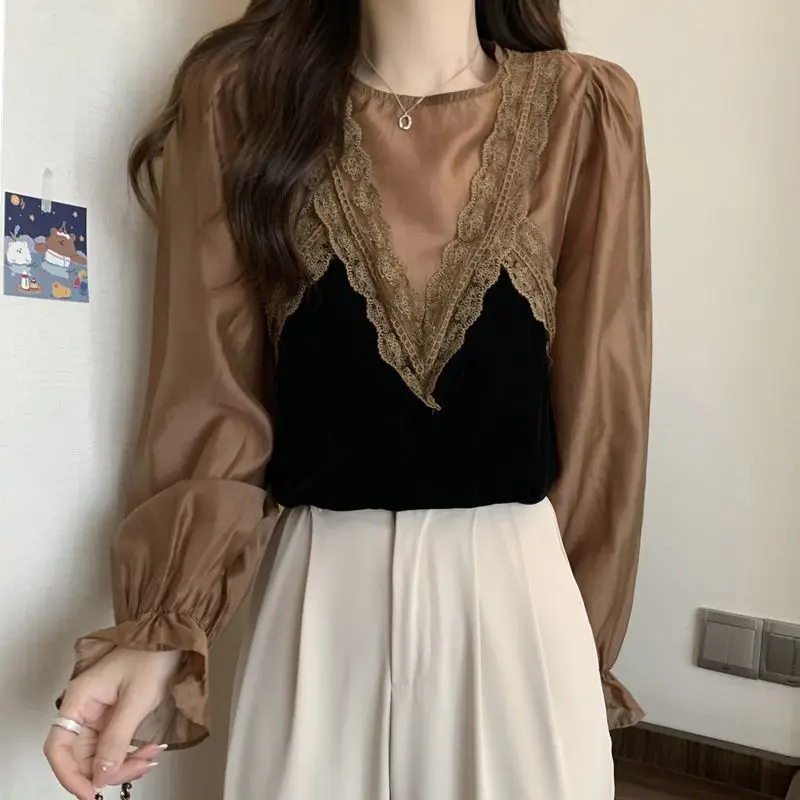 Женская одежда закрывающий живот искусственный двухсекционный топ с длинными