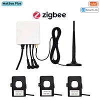 tuya smart 3 phase single phase zigbee energy meter kwh power monitor 500a 300a 200a 120a 80a with clamp current transformer