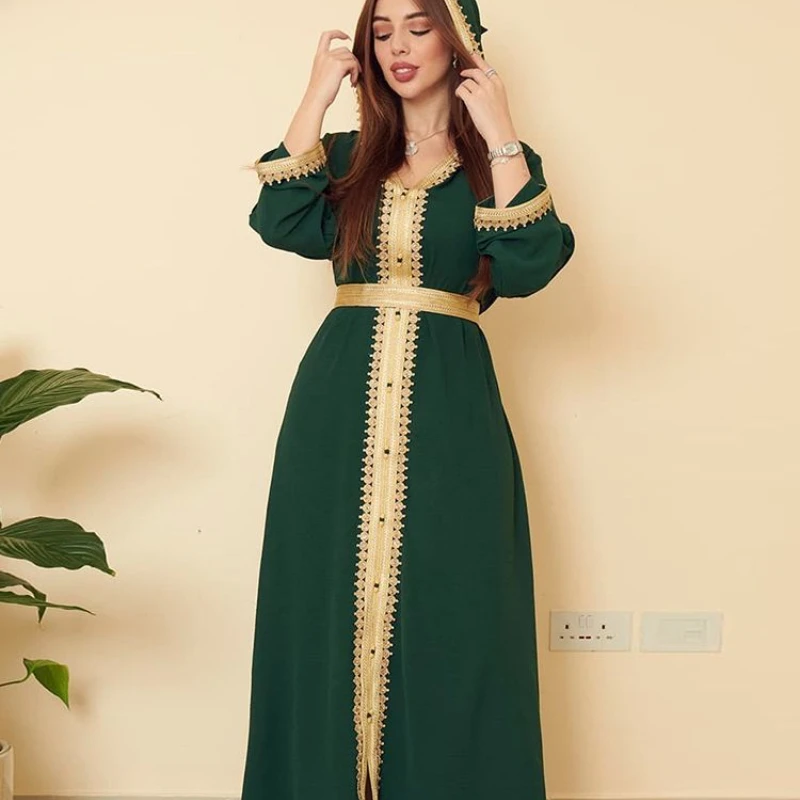 

Ramadan Eid Mubarak Kaftans For Women Robe Longue Djellaba Femme Musulmane Abaya Dubai Turkey Islam Arabic Muslim Dress Caftan