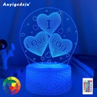Новейший детский ночник, 3D светодиодный Ночной светильник, креативный Настольный прикроватный светильник, романтический светильник I love you, Детский Светильник для девочек, украшение для дома, подарки