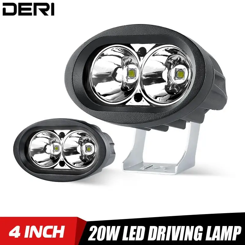 

4-дюймовые светодиодные фары 20 Вт, фары дальнего света для автомобилей, мотоциклов, внедорожников, квадроциклов, UTV, лодок, фабрики, кемпинга, ...