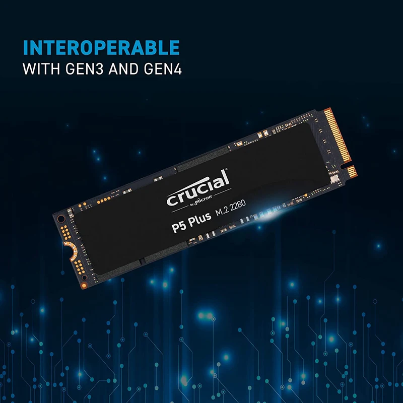 Твердотельный накопитель Crucial внутренних P5 Plus Series 500GG 1 ТБ 2 NVMe M.2 2280 PCIe Gen4x4 Gaming -