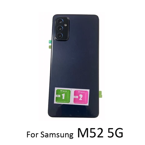 Новая задняя крышка для Samsung Galaxy M52 5G M526 M526B, оригинальный корпус телефона, задняя панель с объективом камеры на клейкой основе