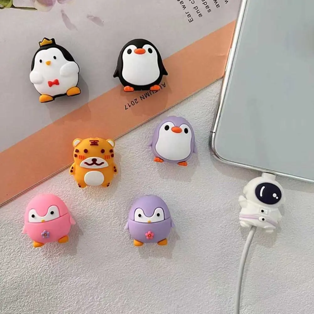 

4 Pcs Cable Bite Cartoon Cute Cable Protector Wire Winder Data Line Cord For USB Charging Protective Cover Winder Organizer