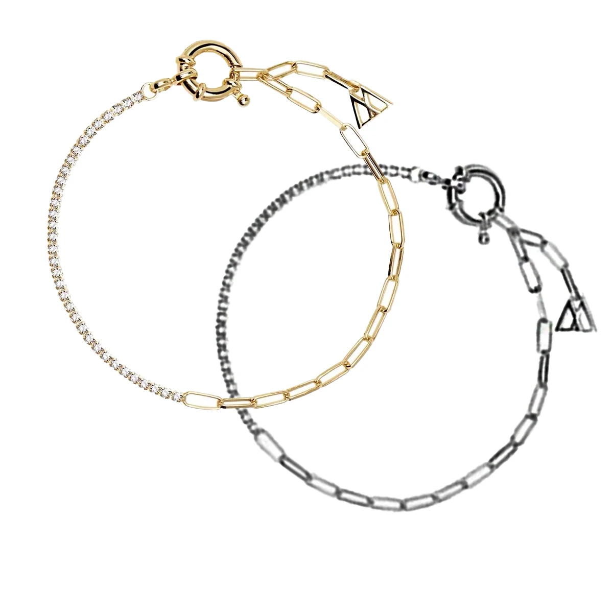 

Phantom Gold Bracelet Square Temperament Jewelry AAA Zircon Shiny Chain Jewelry ins Huanmu Jewelry