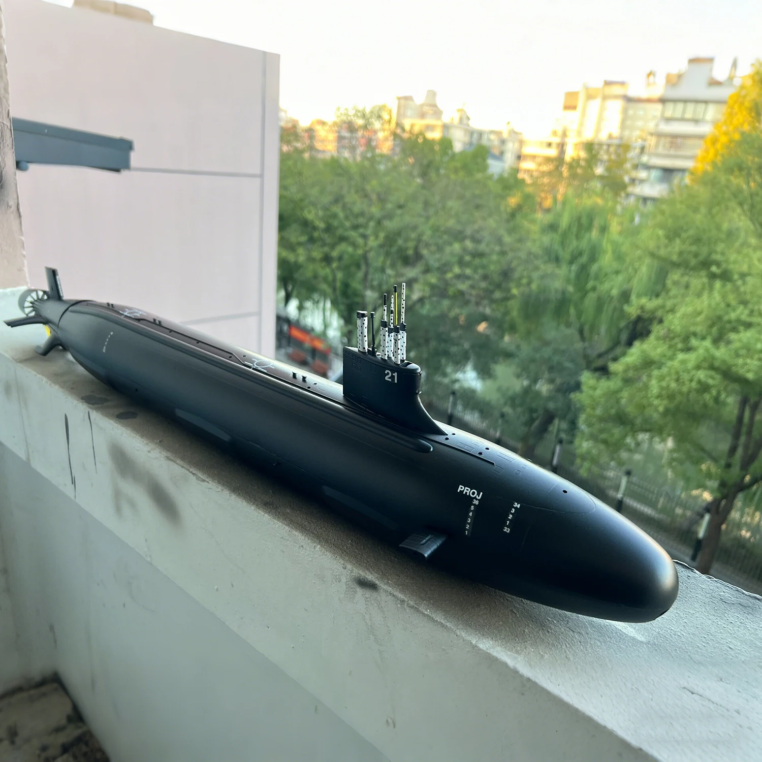 Фото Радиоуправляемая модель подводной лодки Seawolf-class 1/144, 70 см, с функцией запуска, готовая к запуску (RTR), игрушечный военный корабль №1