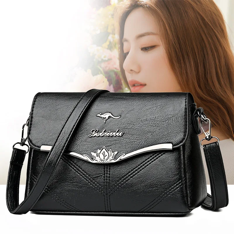 

2023 New Shoulder Bag Women's Elegant and Elegant Crossbody Bag Lady Fashion Mom's Bag Soft Leather Large Capacity Handbag