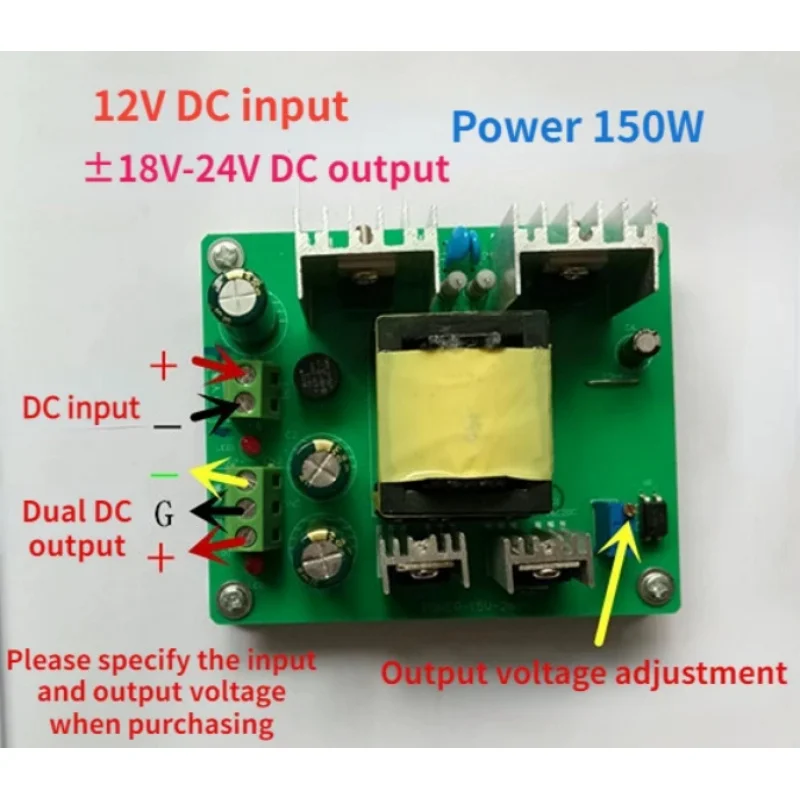 

Одиночный источник питания постоянного тока 12 В постоянного тока до положительного и отрицательного 12 В 15 В сабвуфера модифицированный автомобильный аудиоусилитель двойная плата питания