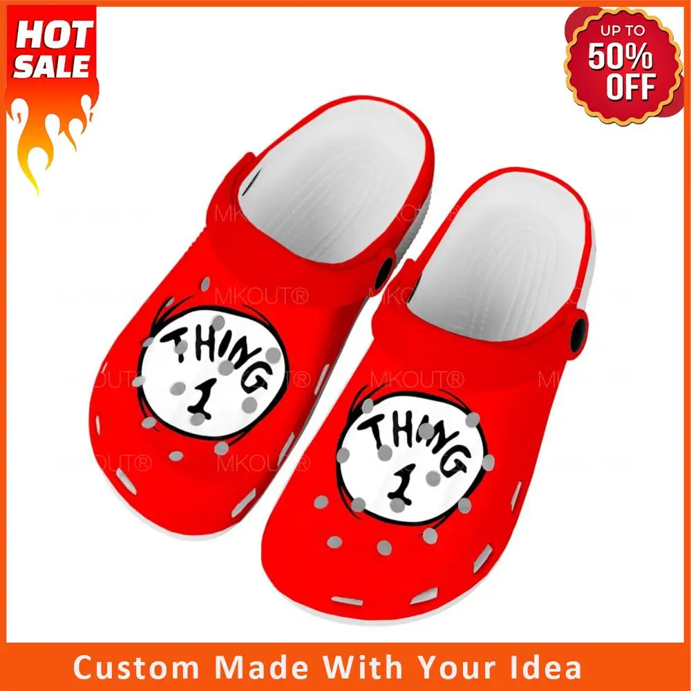 

Thing 1 And Thing 2 Red Dr Seuss Home Clogs Custom Water Shoes Mens Womens Teenager Shoe Garden Clog Beach Hole Slippers