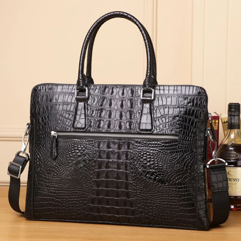 Men's Business Briefcase Genuine Leather Leisure Single Shoulder Laptop Bag Luxury Computer Handbag High Quality Crossbody Bags