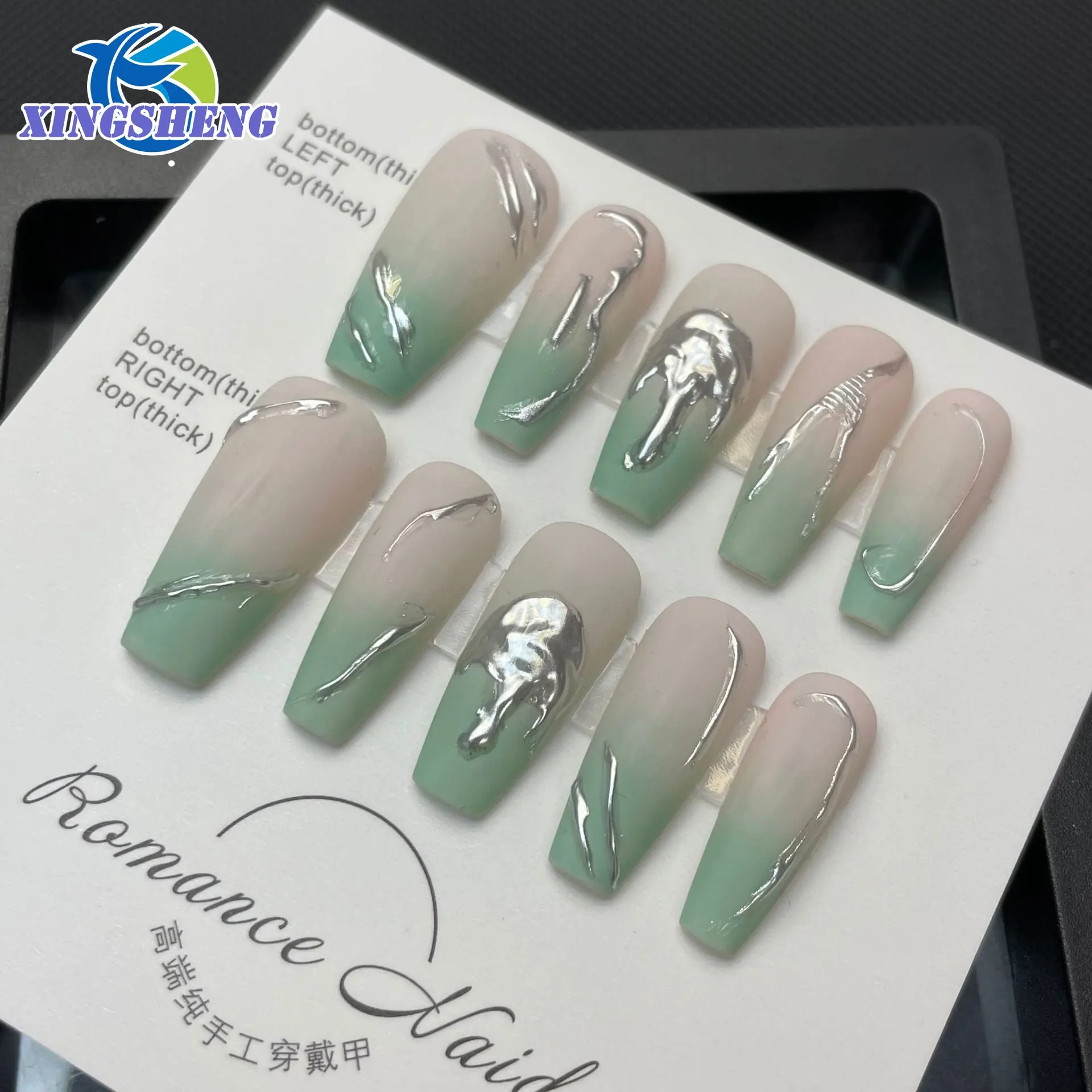 

Искусственные ногти ручной работы корейский короткий Маникюр 3D рельеф Камелия градиентные полные искусственные ногти с магнитным ногтем