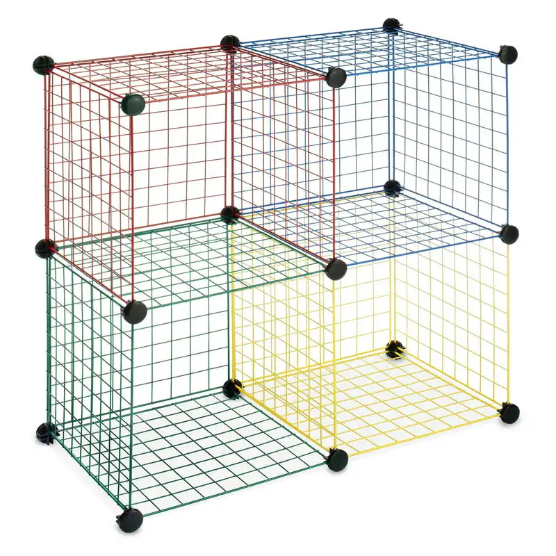 

Cubes - Stackable Interlocking Wire Shelves - Set of 4 - 14.25" x 14.5" x 14.5"