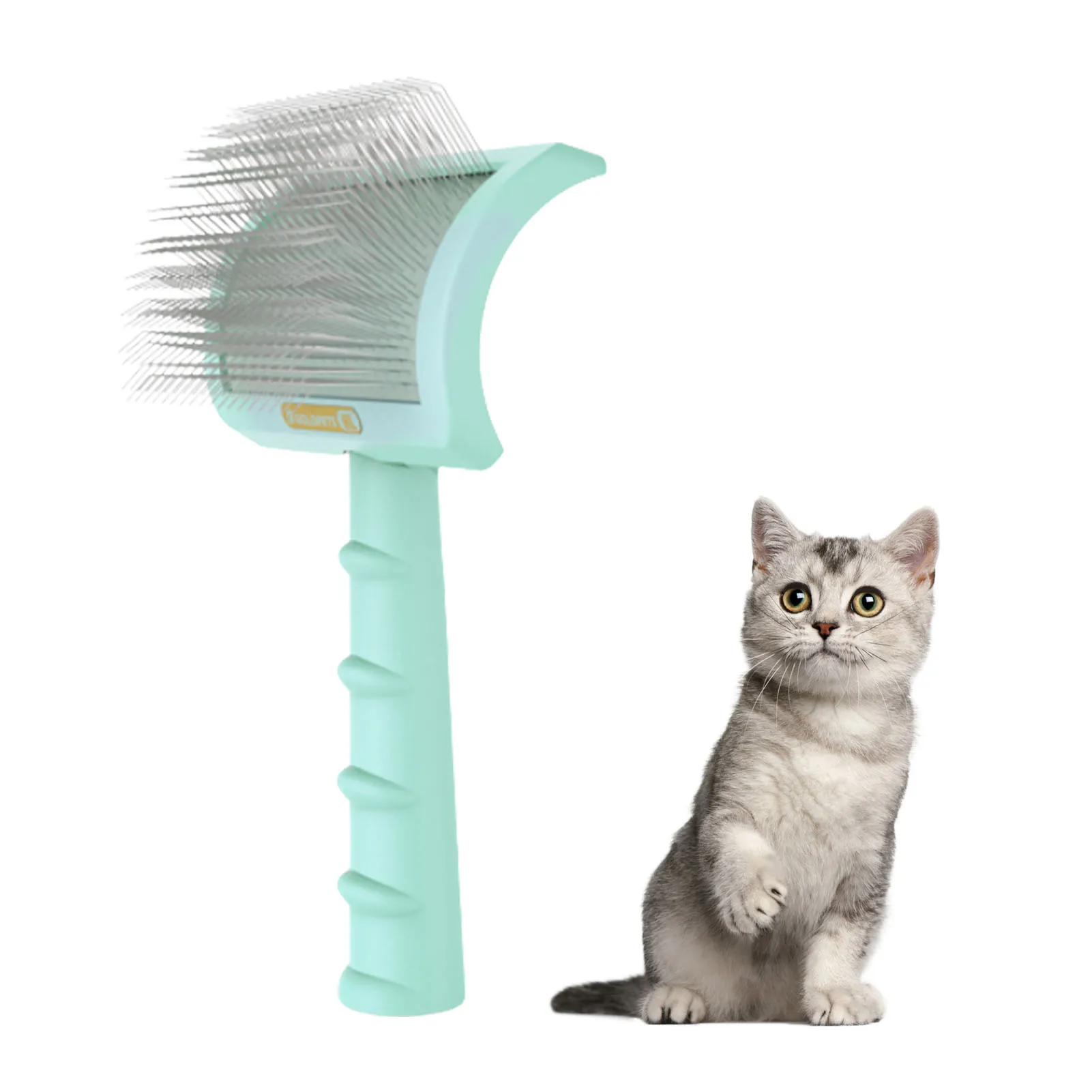 

Curved Pet Knotted Brush Long Needle Comb FOR Pets Effective Removing Knots Mats Tangles For Cats Dogs Extra Wide