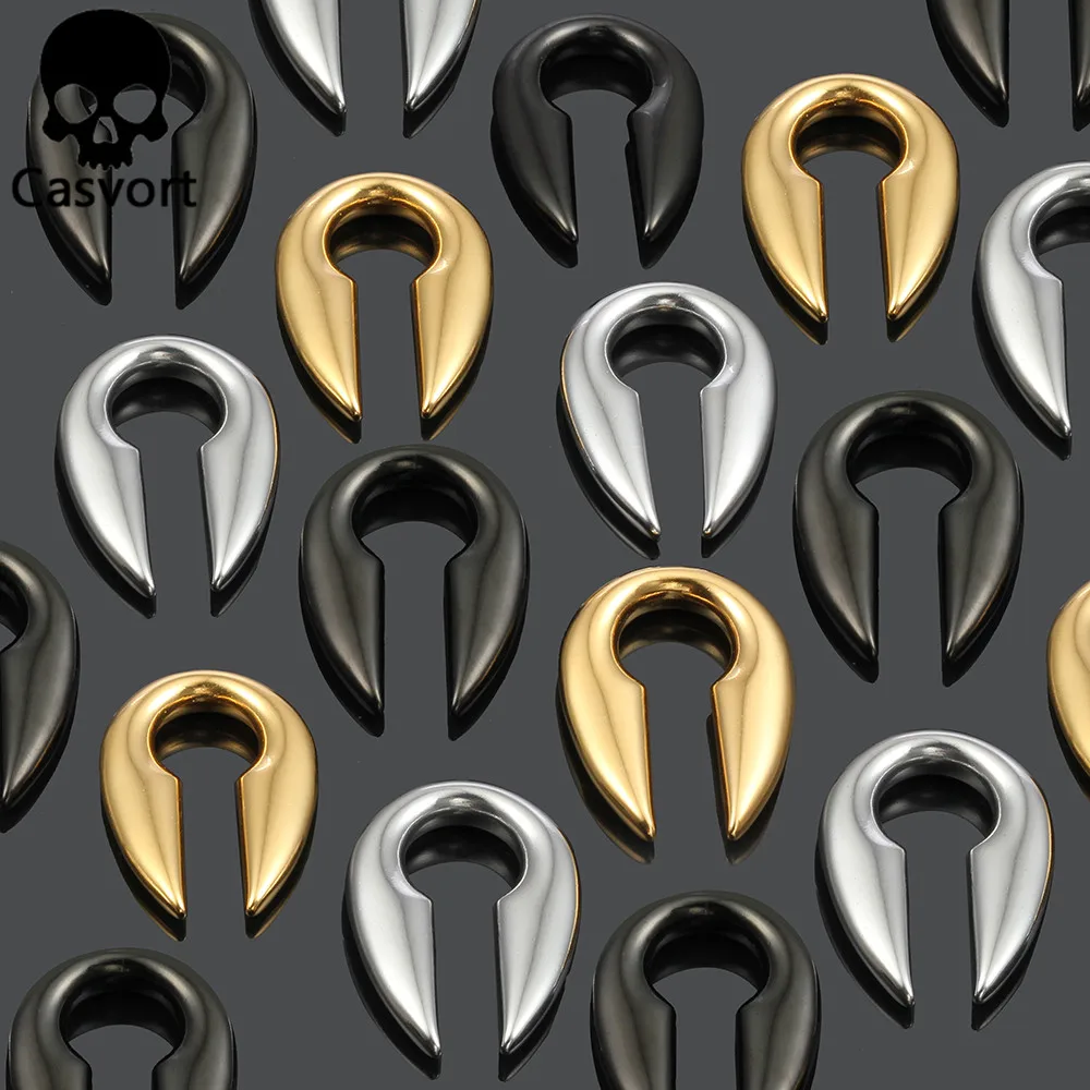 

Casvort 10 PCS Wholesale Key Ear Weights Hangers 14mm Ear Gauges Plugs Stainless Steel Earrings Piercing Body Jewelry Women Men