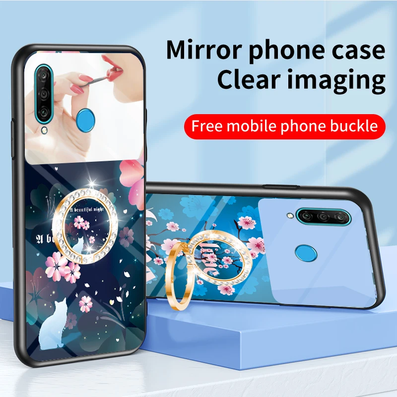 

For Honor x30i x30 20 50 50se 60 60se Flower Diamond Holder Phone Case For Huawei Y9 Prime 2019 Y9S Y6P P30 Lite P40 P50 Cover