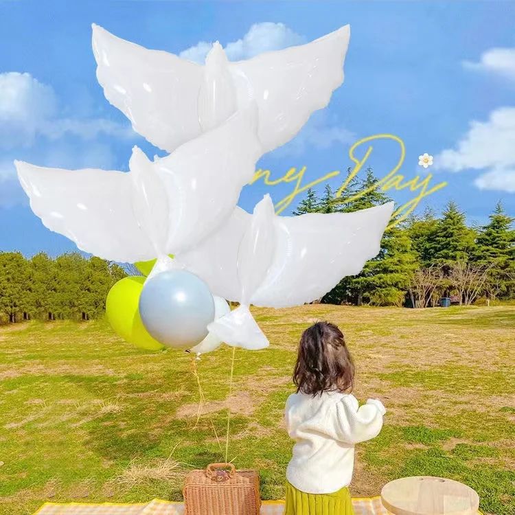 10/20/50pcs Flying White Dove Balloons For Wedding Decoration Biodegradable Hydrogen White Pigeon Balloon Photo Props Kids Gifts
