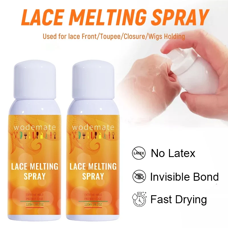 

Lace Melting Spray Invisible Lace Glue Spray Temporary Holding Melting Spray For Sensitive Skin Toupee Frontal Wig Quick Dry