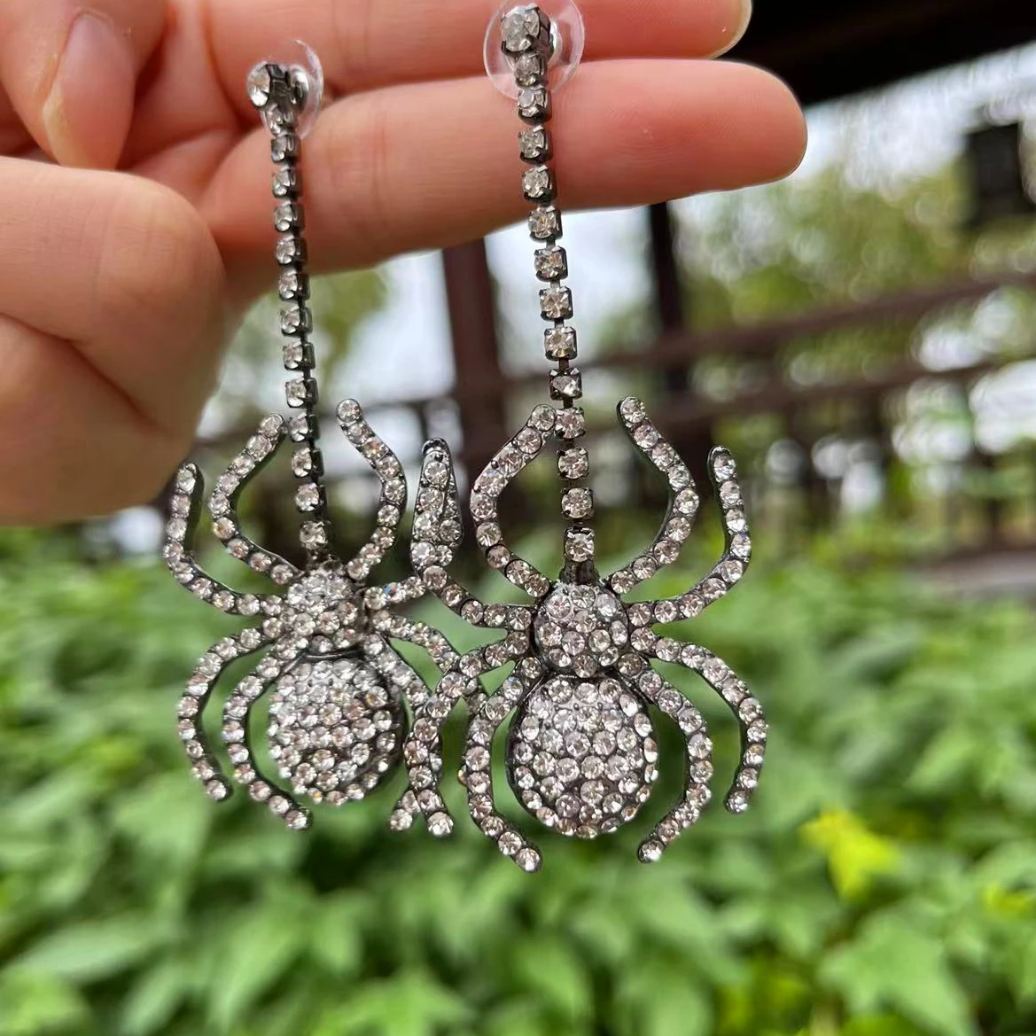 Серьги-капли ZAA со стразами и пауком аксессуары подарки