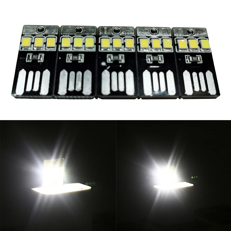 

5pcs/lot Mini Pocket Card USB Power LED Keychain Night Light 0.2W USB LED Bulb Book Light For Laptop PC Powerbank Night Lamp