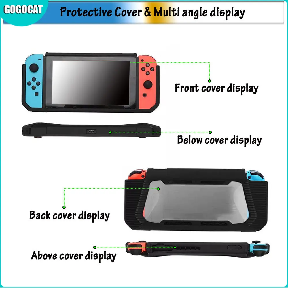 

Silicone Cover For Nintendo Switch Game Console TPU Protective Heavy Duty Case Shock-Absorption Anti-Scratch Host Handle Gift