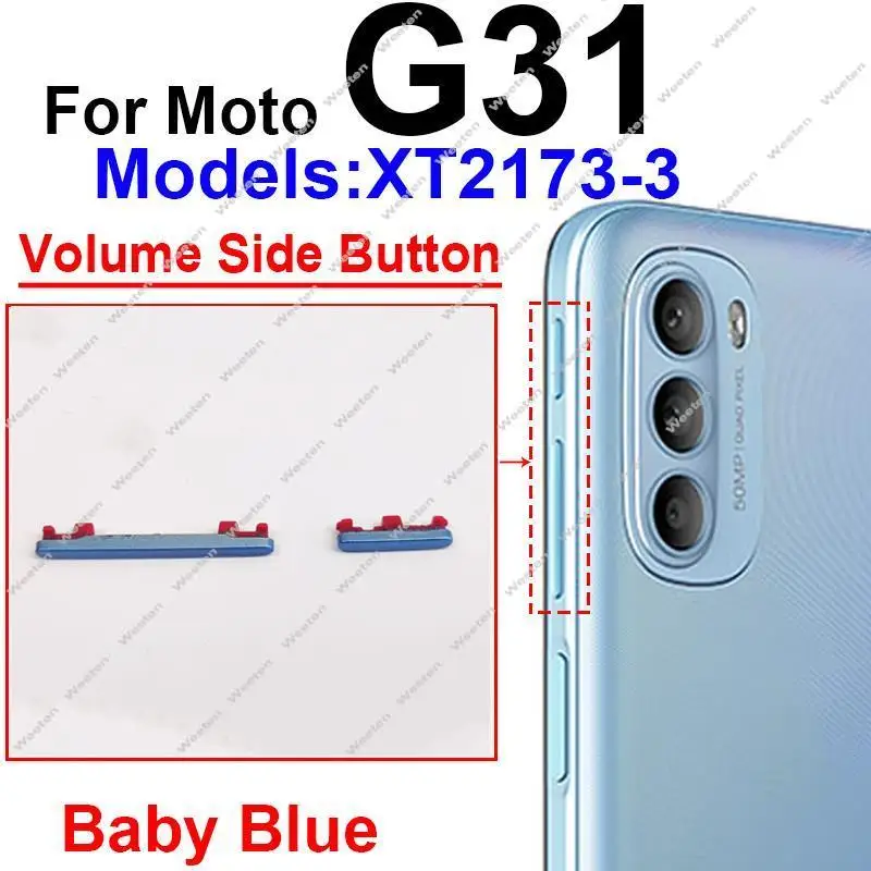 Фото Для Motorola MOTO G31 G41 G51 G71 G71S 5G кнопка включения и выключения переключатель громкости боковые ключи запасные части №2