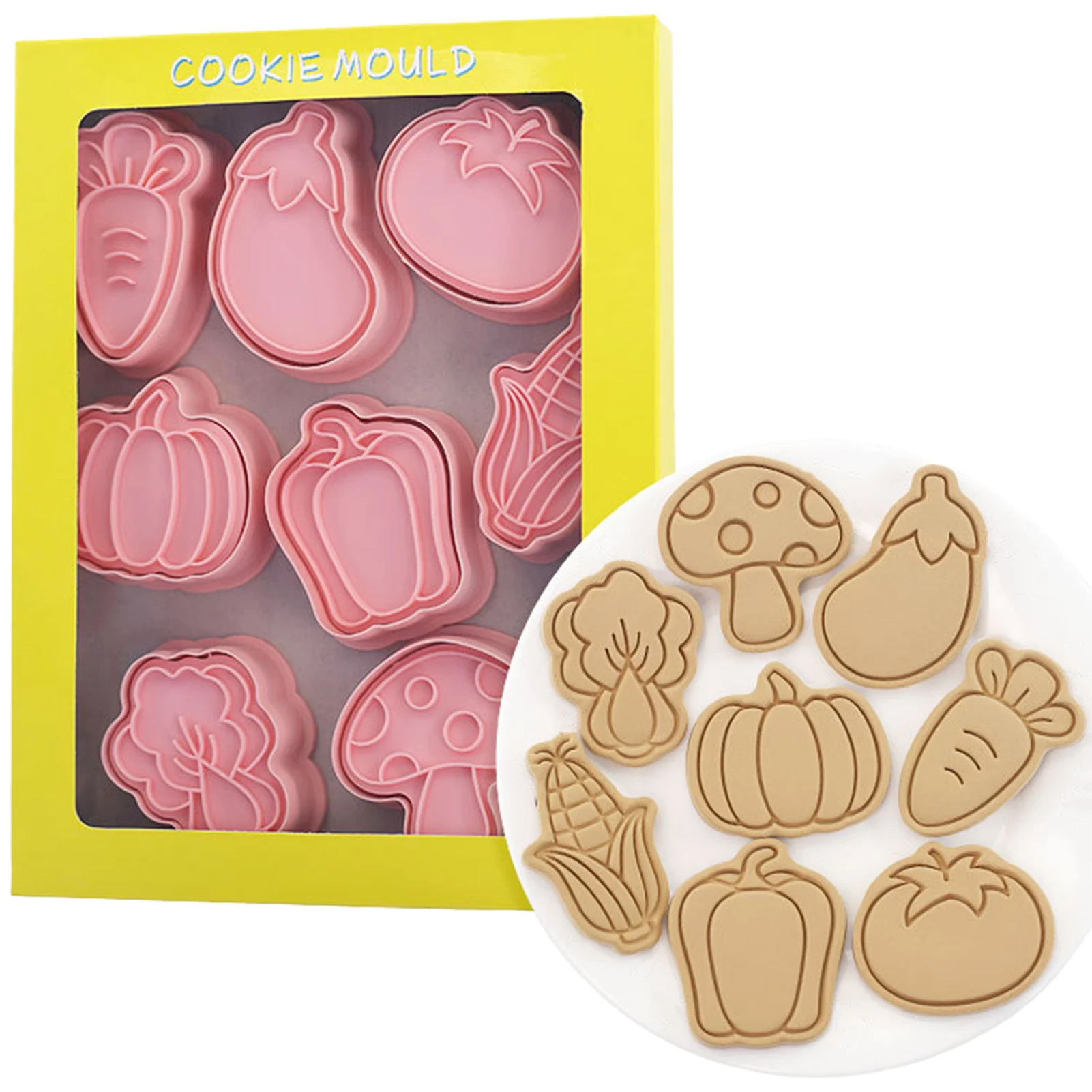 

3D Biscuit Mold Embossing Cutter Cookie Stamper For Pastry Cookies Embossing Cutter With Plunger Stamps DIY Cookie Stamper