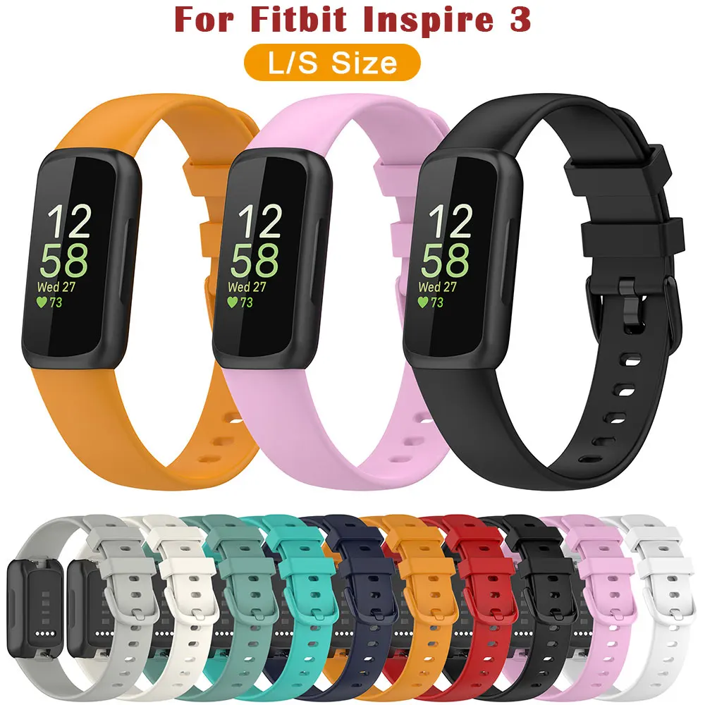

Силиконовый ремешок для смарт-часов Fitbit Inspire 3, водонепроницаемый браслет для часов Fitbit Inspire 3, аксессуары для часов, маленький большой