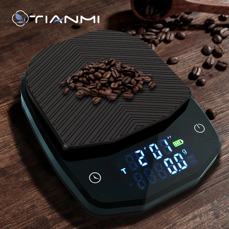 

Кофейные весы TIANMI с интеллектуальным цифровым электронным таймером, портативные бытовые Многофункциональные кухонные весы, инструмент