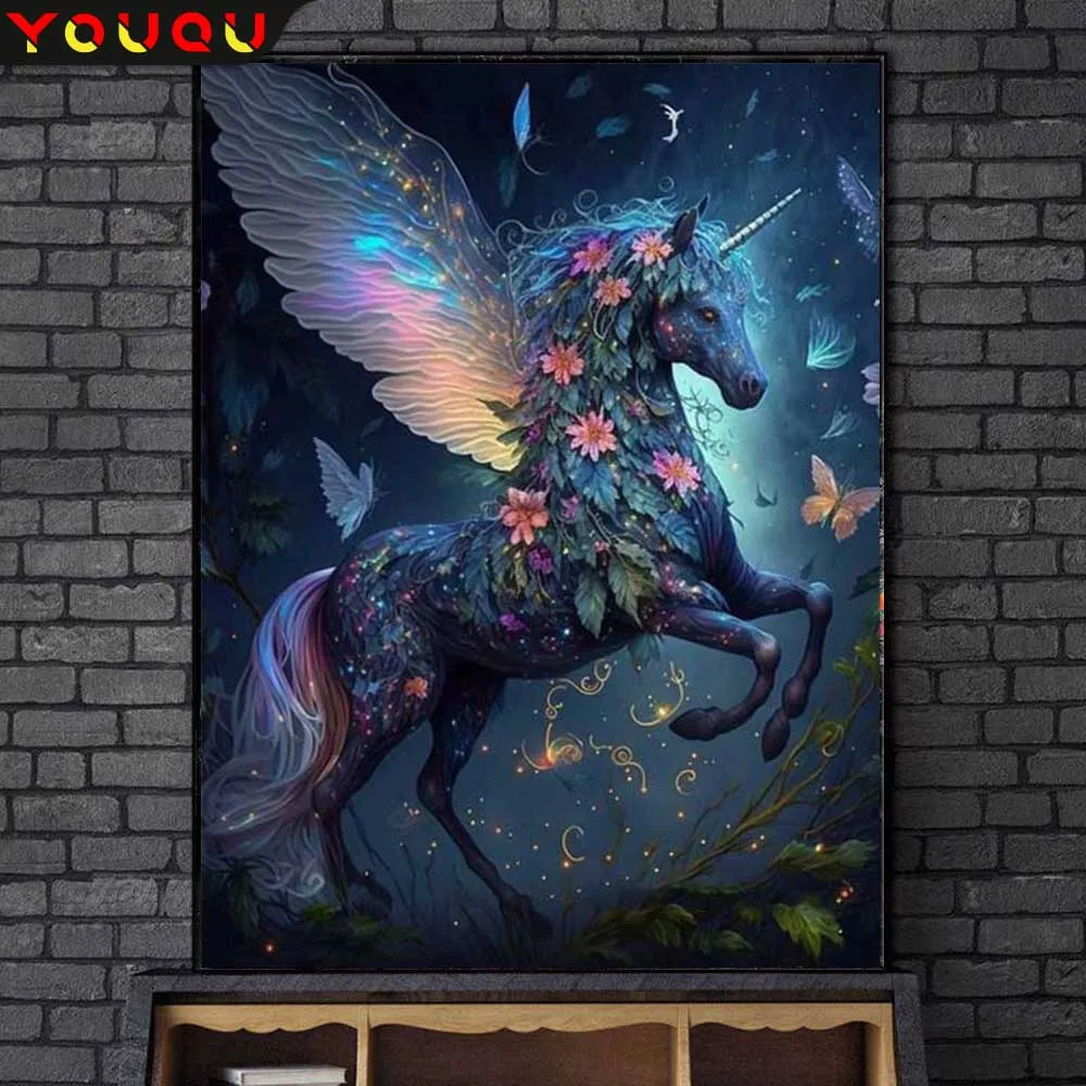 

YOUQU животные алмазная живопись DIY 5D алмазная вышивка крестиком Единорог Алмазная мозаика домашное украшение ручной работы Art