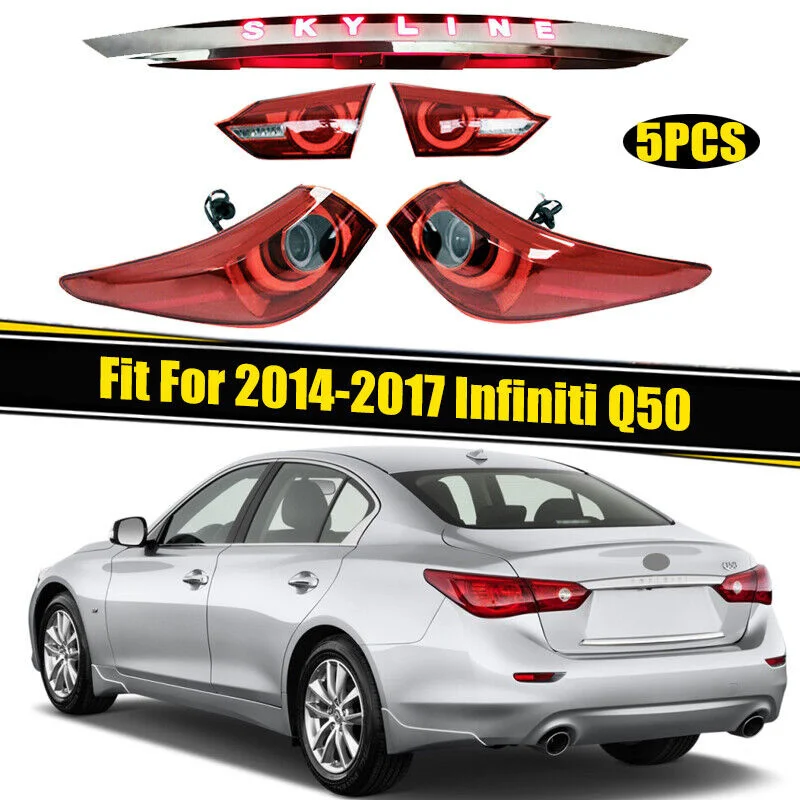

Автомобильные аксессуары 2014-2017 для Infiniti Q50, задняя дверь, багажник, красная фототабличка, Задний сигнал, отделка, подключи и работай, 12 В, сигн...
