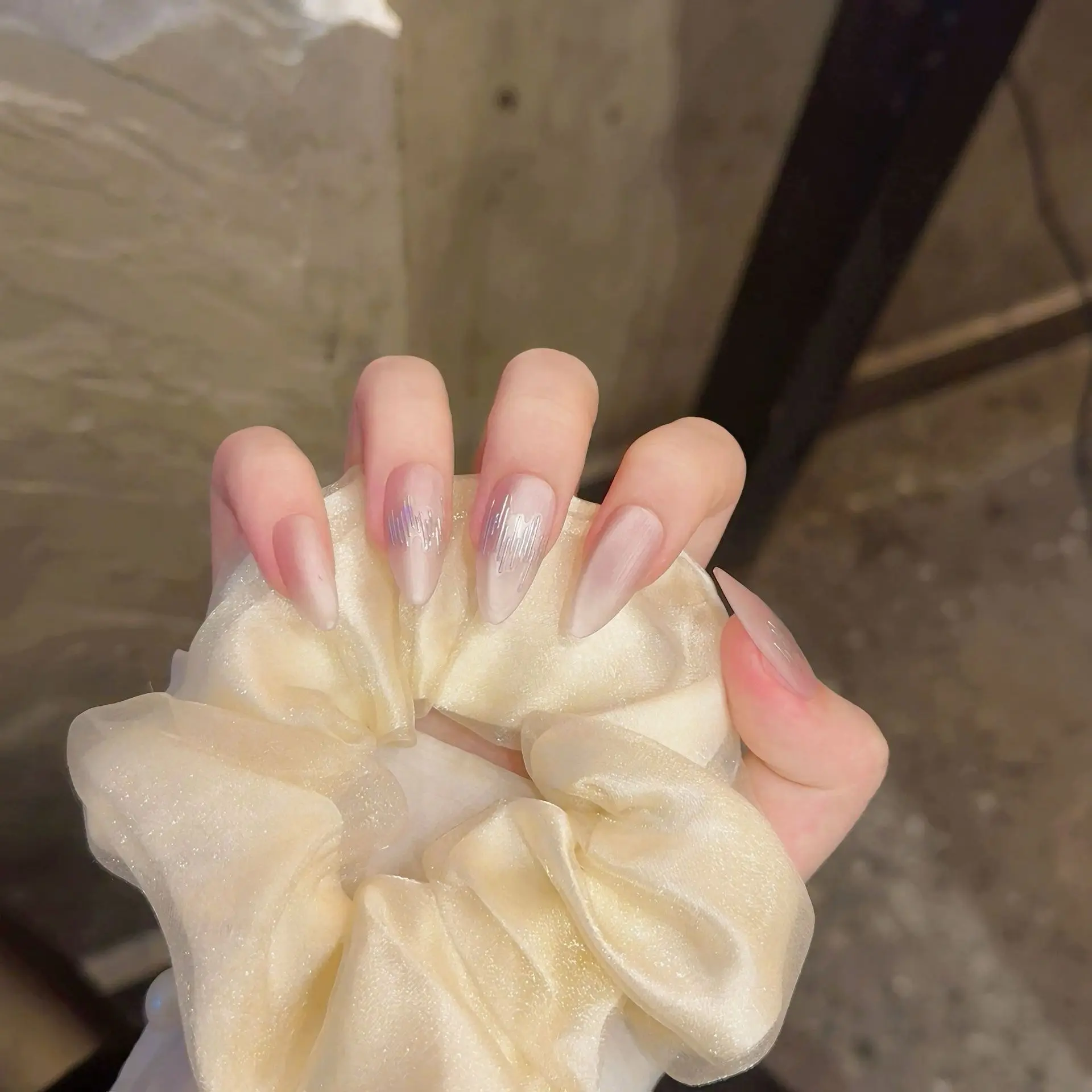 Накладные ногти ручной работы блестящие простые элегантные акриловые накладные