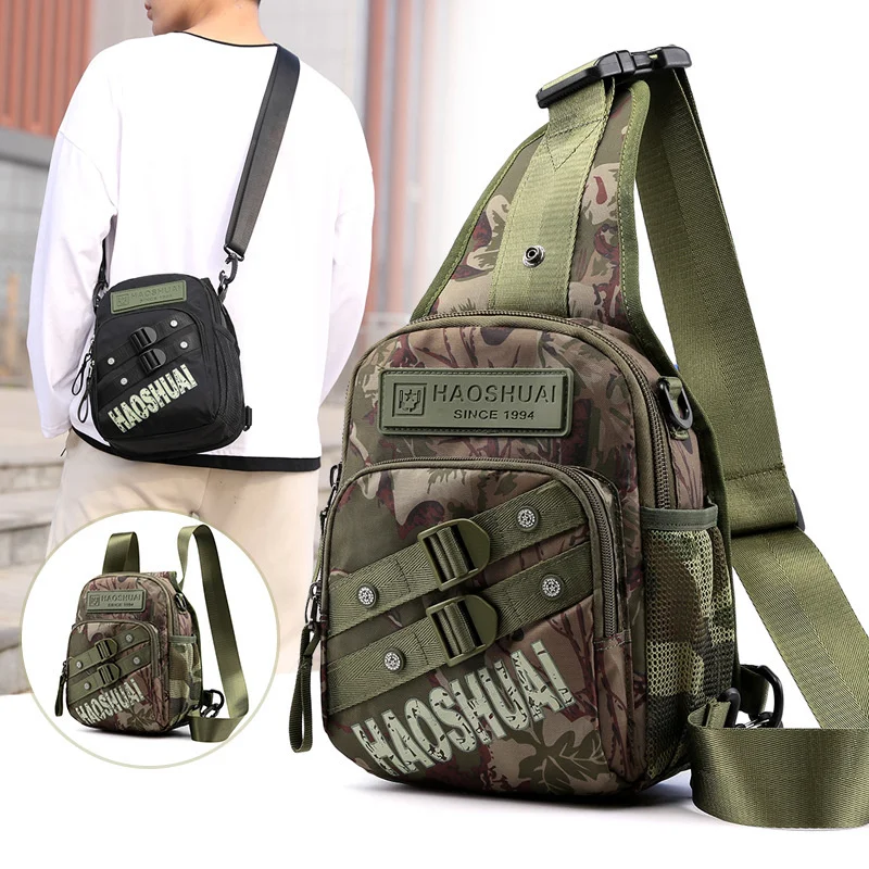 New men's outdoor tactical chest bag multi-functional waterproof One Shoulder Messenger Bag multi-purpose double shoulder bag