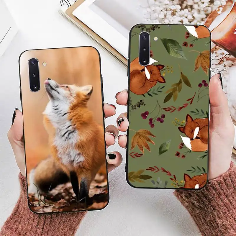 

Cute Fox Phone Case for Samsung Note 5 7 8 9 10 20 pro plus lite ultra A21 12 72