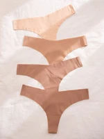 4pack solid no show thong set