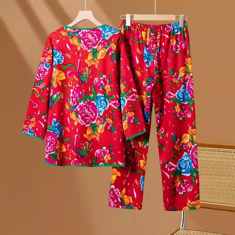 Женский Повседневный костюм из двух предметов рубашка и брюки в северо-восточном