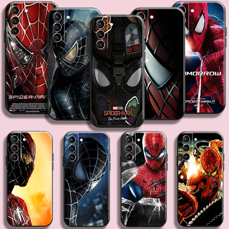 

Marvel Spiderman Phone Case For Samsung Galaxy S23 S22 S21 S20 Ultra Plus FE S10 10E S9 S8 Plus Carcasa Back Shockproof Black