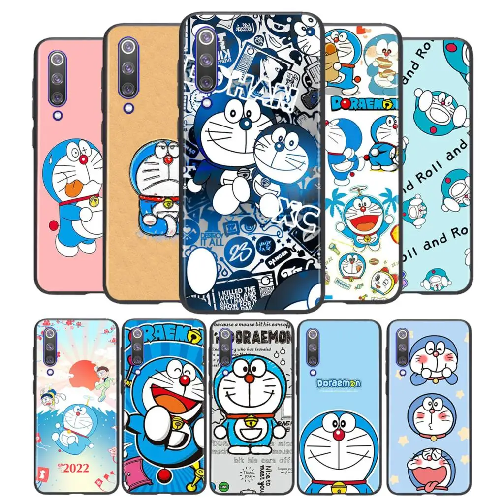 

art cartoon doraemon For Xiaomi Mi 11 10T Note10 Ultra 5G 9 9T SE 8 A3 A2 A1 Pro Play Black Phone Case