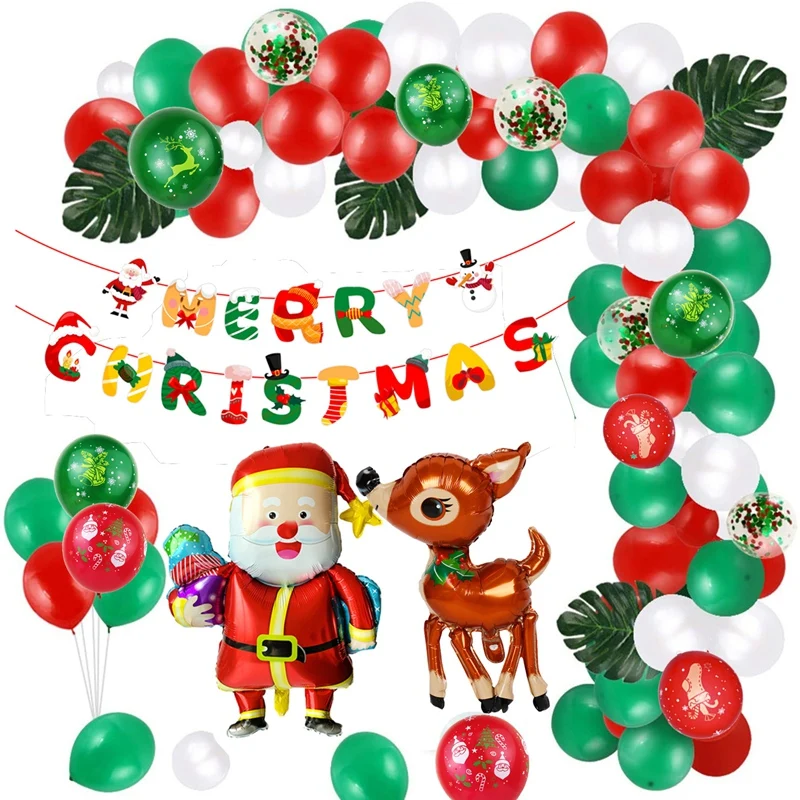 

Рождественская Арка воздушного шара, красно-зеленый Рождественский набор из латексного табурета, отлично подходит для украшения рождестве...