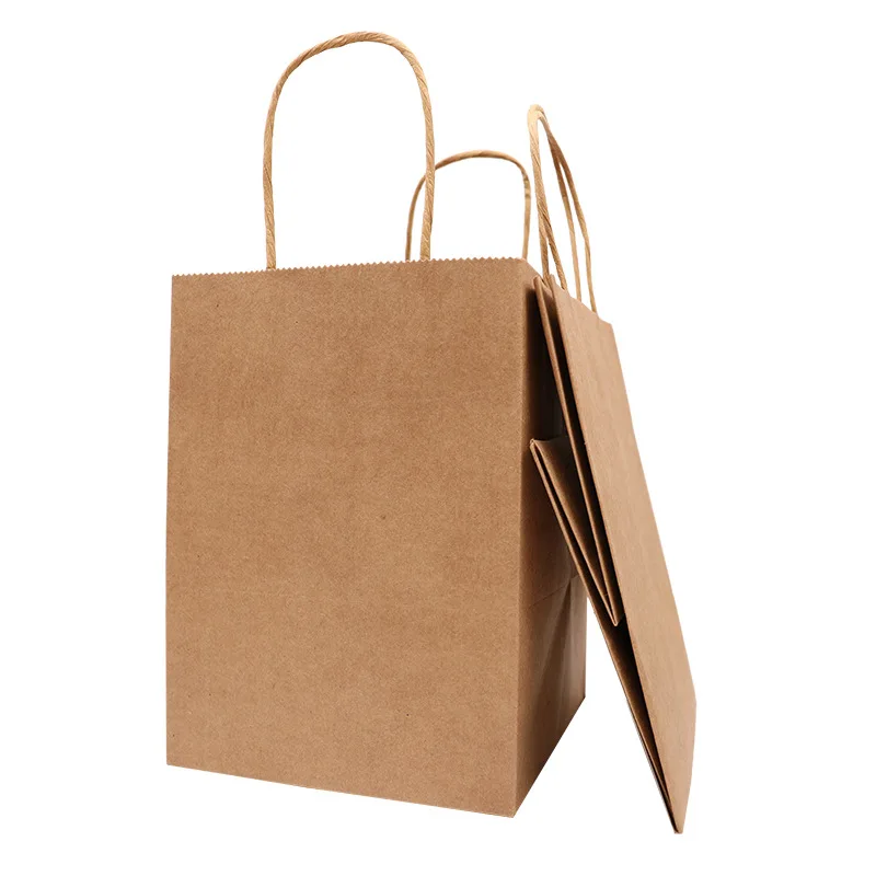Bags For Shopping Portable Packaging Bags Party Wedding Take-out Food 17x17x23cm Solid Color