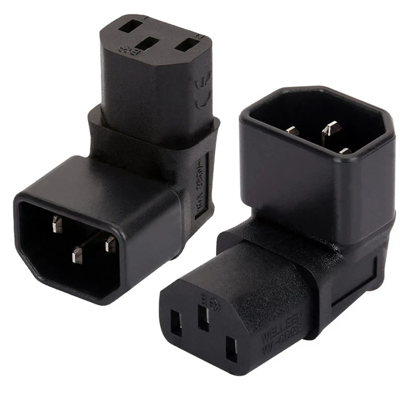 

10pcs IEC 320 C14 to C13 Up Direction Right Angled AC Power Supply Adapter Plug Converter For LCD Wall Mount TV Extension Socket